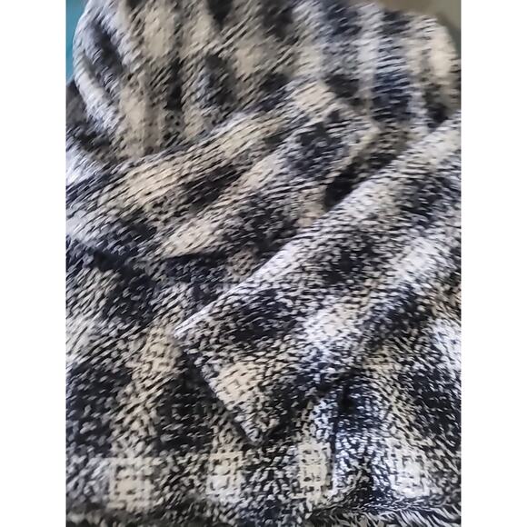 Carol Anderson by Invitation Blazer Jacket Sz 10 Black White Plaid Tweed Fringe - Picture 14 of 16